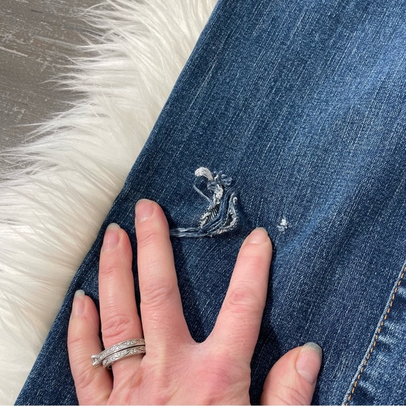 KanCan Cora Mid Rise Super Skinny Jeans Dark Wash Distressed Women’s Size 9/28 - Picture 12 of 13